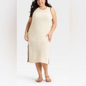Women’s Openwork Midi Sweater Dress XXL